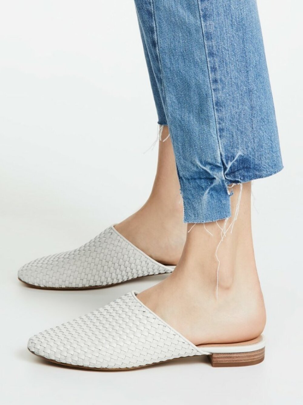 Madewell // The Cassidy Woven Leather White Mules